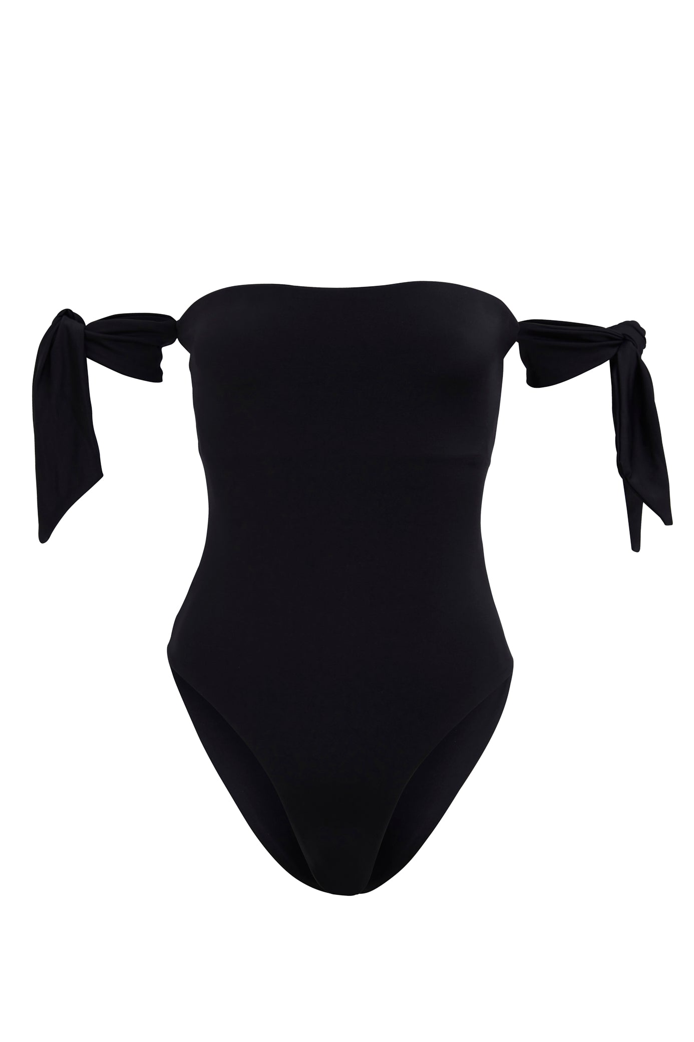 black bustier swimsuit