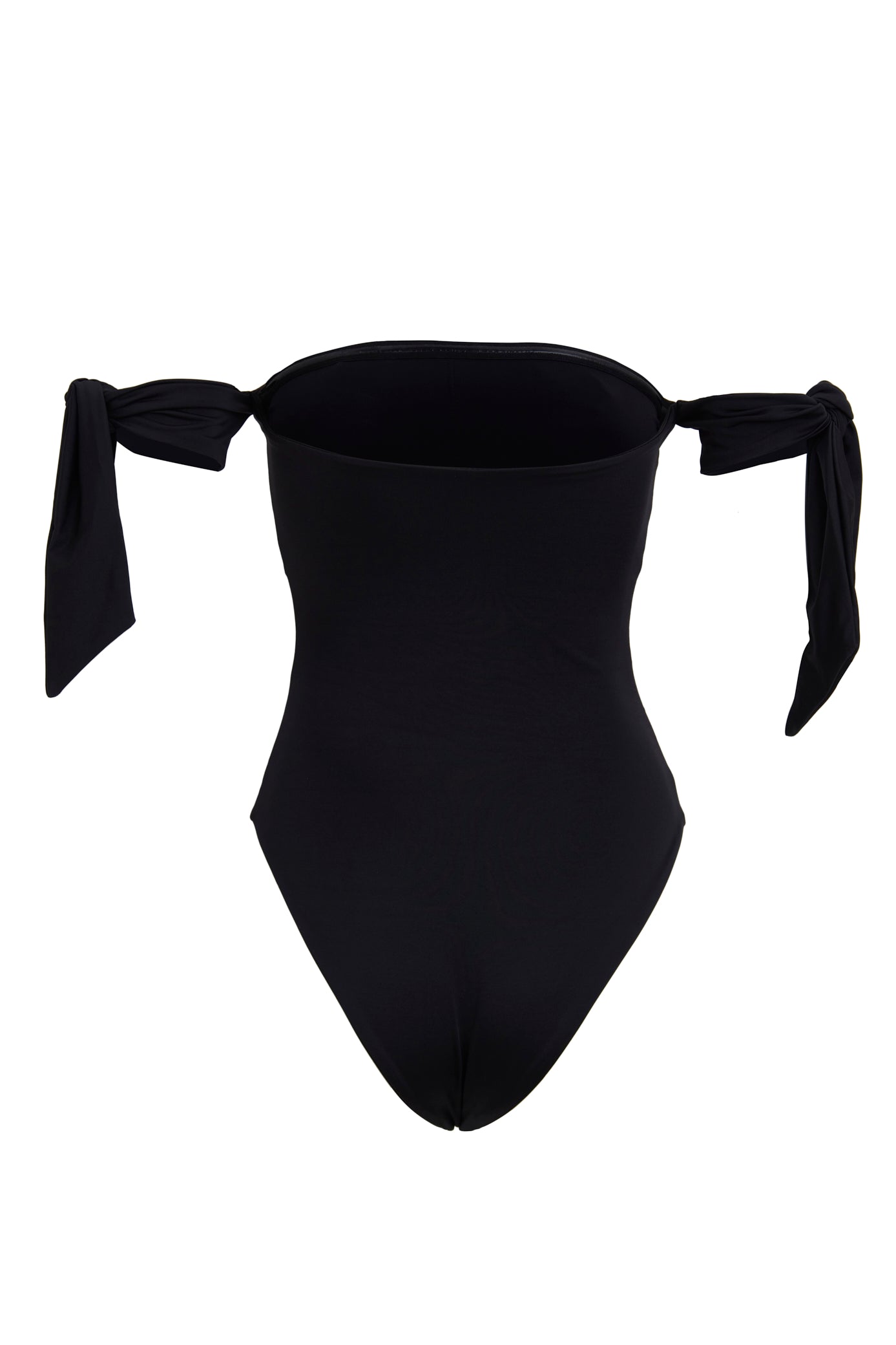 black bustier swimsuit